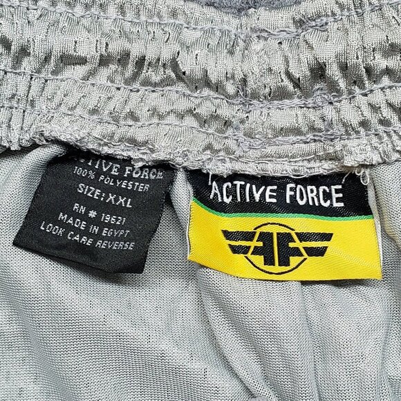Active Force Athletic Shorts Mens 2XL Gray Black Basketball Uniform Y2K New - Picture 5 of 10